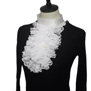 Flgo Thời Trung Cổ Thuộc Địa Jabot Cà Vạt Victorias Ruffle Áo Sơ Mi Ren Cổ Trước Có Thể Tháo Rời Cổ Giả Steampunk Co