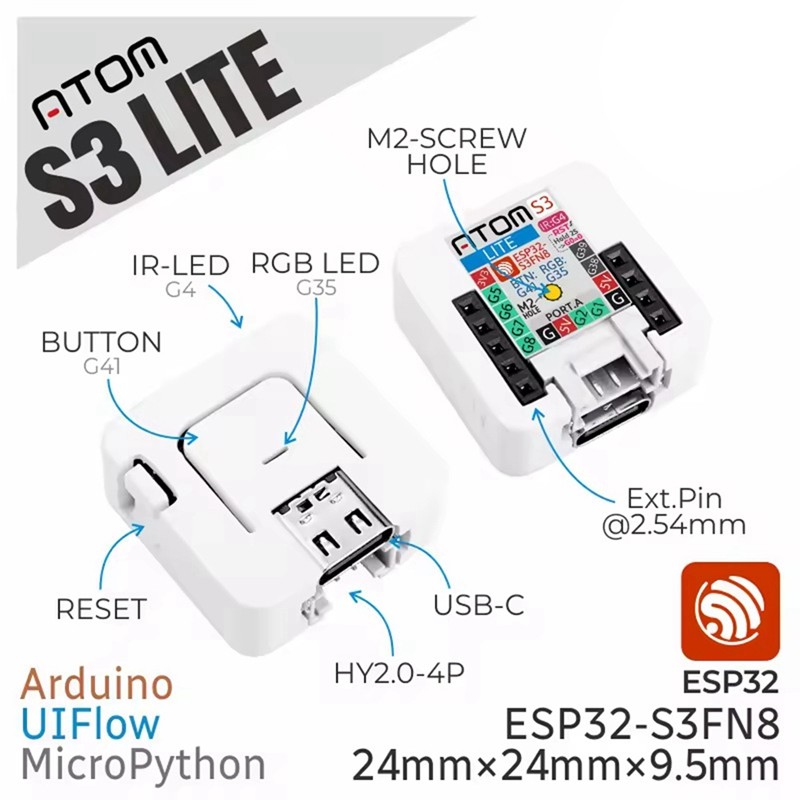 Bộ phát triển ATIMS3 Lite ESP32S3 IoT, Tích hợp AI, Lập trình không dây để học tập và tạo mẫu