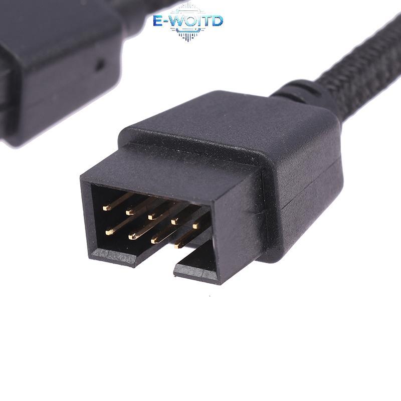 E-WOITD 1Pcputer Bo Mạch Chủ Cáp Nối Dài USB 9 Pin 1 Nữ Đến 2 Nam Y Bộ Chia Âm Thanh HD Cáp Nối Dài Cho PC DIY 15cm E-WOITD