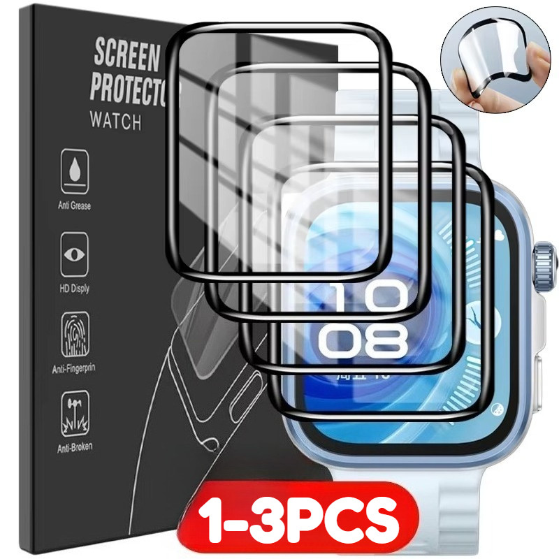 1-3 Chiếc Bảo Vệ Màn Hình Cho Huawei Watch Fit 5 4 3 Pro HD Trong Suốt Kính Cường Lực Cho Huawei Watch Fit 4Pro 5Pro 3 4 5 Cong Đen Cạnh Kính Phim