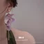 Đẹp Bùng Nổ Lưới Tím Tua Rua Bông Tai Hoa Nữ Tính Khí Bông Tai Dài Bông Tai Độc Đáo Phóng Đại Bông Tai