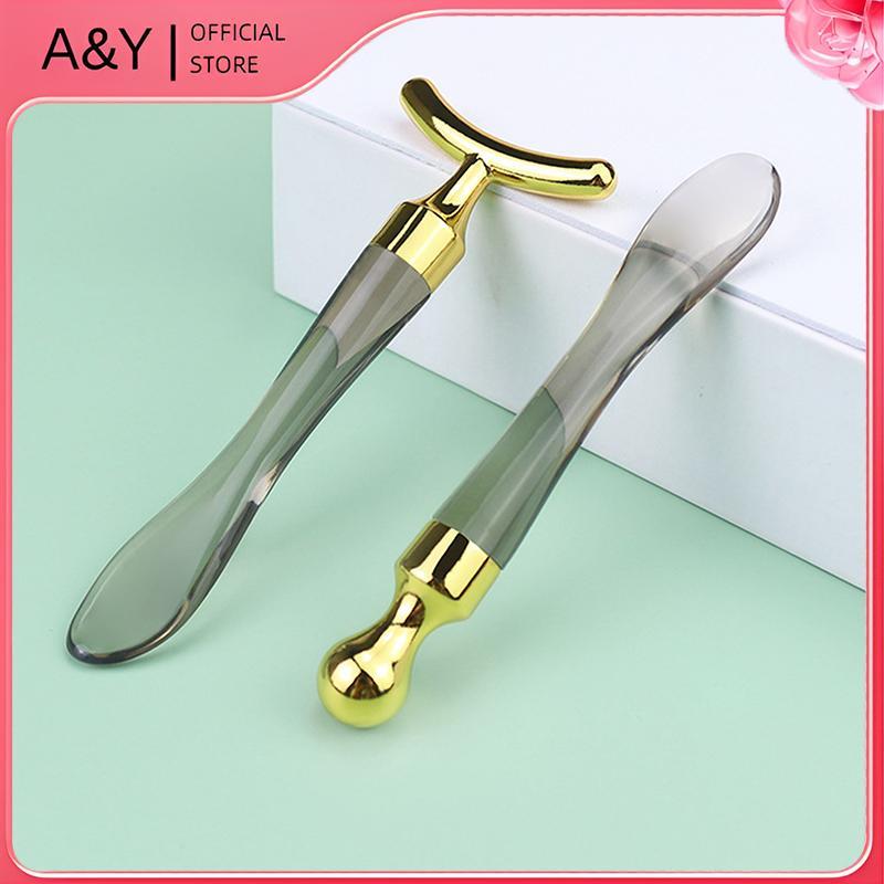 A & Y Kim Loại Đuôi Cá Massage Mặt Sti Chống Nhăn Kem Mắt Applicator Mặt nạ Trộn Thìa Muỗng Mắt Massage Beauty Bar Facial Ca.