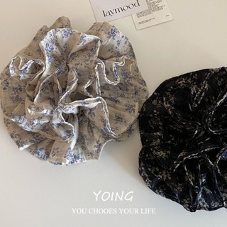Yoing / Retro Tính Khí Hoa Bốn Lớp Scrunchy Buộc Tóc Nữ Cao Cấp Thời Trang Đầu Bóng Dây Buộc Đầu Đuôi Ngựa Mũ Đội Đầu