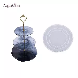 AqToCna Khay Đĩa Trái Cây Tròn Không Đều Nhựa Khuôn Silicon DIY Coaster Epoxy Khuôn Thủ Công AqToCna