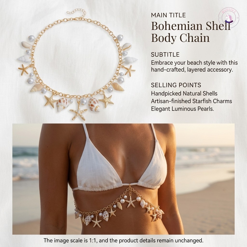 Vòng cổ thắt lưng ngọc trai vỏ Bohemian cho nữ đi biển mùa hè