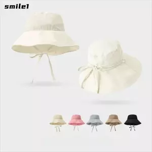 Mũ ngư dân SMILE, được bảo vệ bằng tia cực tím có dây rút Mũ chống nắng, Mũ vành rộng vành rộng khô nhanh thoáng khí cho các hoạt động ngoài trời mùa hè