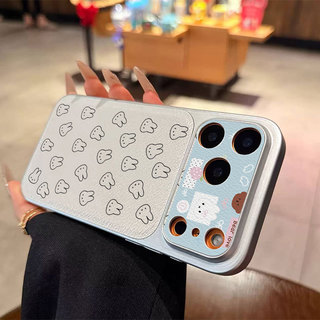Ốp lưng iPhone họa tiết đầu thỏ, bao da mềm bảo vệ máy ảnh cao cấp - iP7/8/X/XS/XR/11/12/13/14/15/16/17/Plus/Air/Pro/Max