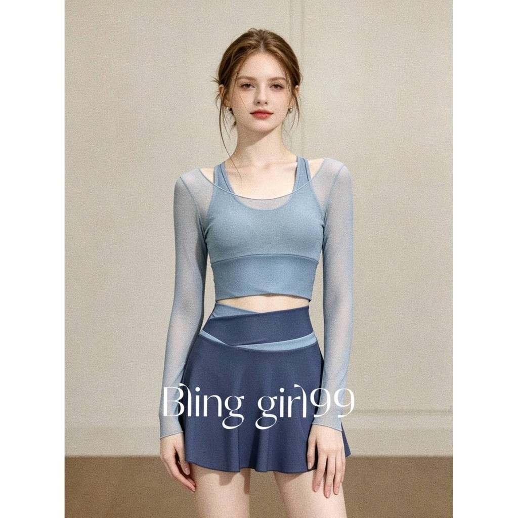 Bộ đồ hai mảnh thể thao thoáng khí nhẹ Bộ đồ bơi nữ Bộ đồ bơi thể thao bảo thủ