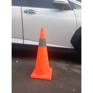 Cọc tiêu an toàn co rút 45cm phản quang bãi đỗ xe Rút gọn, Có đèn phát sáng, An toàn ban đêm, Cọc tiêu hình chóp
