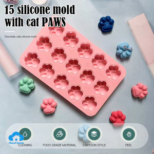 Khuôn silicon hình móng vuốt mèo dễ thương sáng tạo, dụng cụ làm bánh, khuôn thạch, khuôn sô cô la.