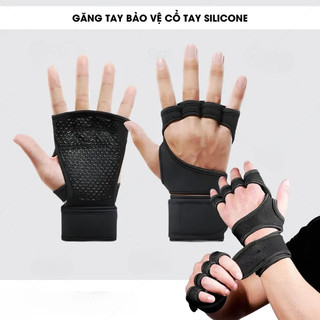 Găng tay thể thao hở ngón cho nam nữ tập gym Chống trượt, cầm chắc tay,Chất liệu Silicon