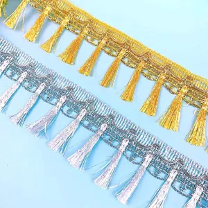 6cm Vàng Rèm Ren Lưu Lượng Màn Tai Dưới Bên Màn Đầu Vải Trang Trí Cưới Ren Phụ Kiện 5.7