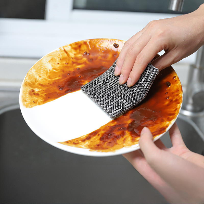 Khăn Lau Chén Bát Lưới Kim Loại HomeMate, Khăn Lau Đa Năng Chống Bám Dầu Siêu Thấm Hút Dùng Cho Nhà Bếp