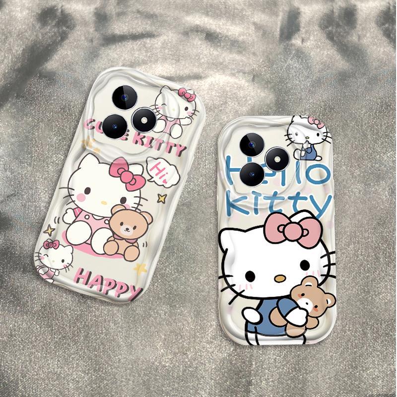 Thích Hợp Cho Realme C53 C51 C63 C61 Note 50 3D Thẩm Mỹ Mềm TPU Kitty Rilakkuma Ốp Điện Thoại Chống Sốc
