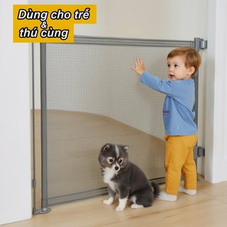 Cổng an toàn cho bé có thể thu vào Rào chắn cửa cầu thang Lưới PVC có thể gập lại Sử dụng trong nhà