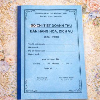 SỔ (100TRANG) DOANH THU – HÓA ĐƠN BÁN HÀNG / DỊCH VỤ S1A, S2A HKD Loại dày 100 trang bọc bóng kính bền đẹp.