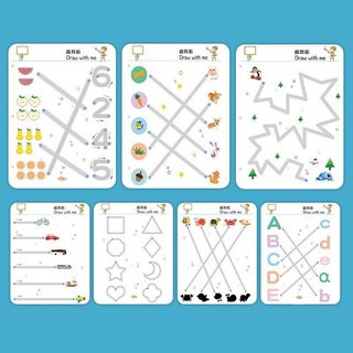 Montessori Sách bài viết có thể tái sử dụng Trẻ em Học số Dấu vết Vẽ Xóa Thực hành Đồ chơi giáo dục