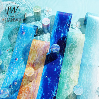 JIANWU Yingying Dòng Phòng Nước Vintage Họa Tiết Nước Phong Cảnh Chất Liệu Cắt Băng PET Sáng Tạo DIY Tạp Chí Văn Phòng Phẩm