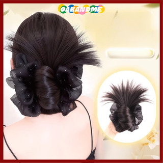 [Còn hàng] Kẹp móng vuốt tóc OAKANDME, Bộ tóc giả đầu Bun tổng hợp tự nhiên, với phụ kiện tóc lông tơ lưới
