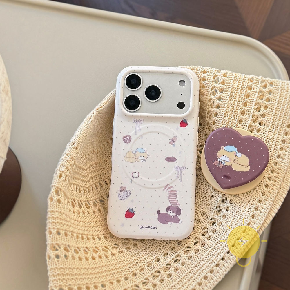 Phone Case For iPhone 17 Pro Max 16 15 14 13 with Griptok TPU Magnetic Soft with Griptok Aesthetic Korean Cute