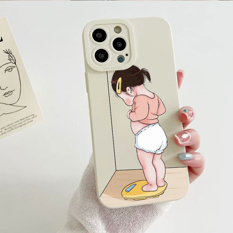 Ốp lưng iPhone hình cô bé bằng silicone mềm - iP 7/8/X/XS/XR/11/12/13/14/15/16/17/Plus/Air/Pro/Max