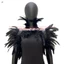 Khăn choàng Feather Cape có cổ có thể tháo rời Màu đen kim loại xanh lá cây cho đám cưới Dance Performance Trang phục dự tiệc Phụ kiện