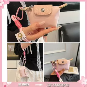 YOI Da Nhỏ Ví Đựng Tiền Xu Nylon Dây Đeo Cổ Tay Thay Đổi Ví Dây Kéo Túi Đựng Tiền Xu Ví Đeo Tay Có Dây Bện Móc Khóa