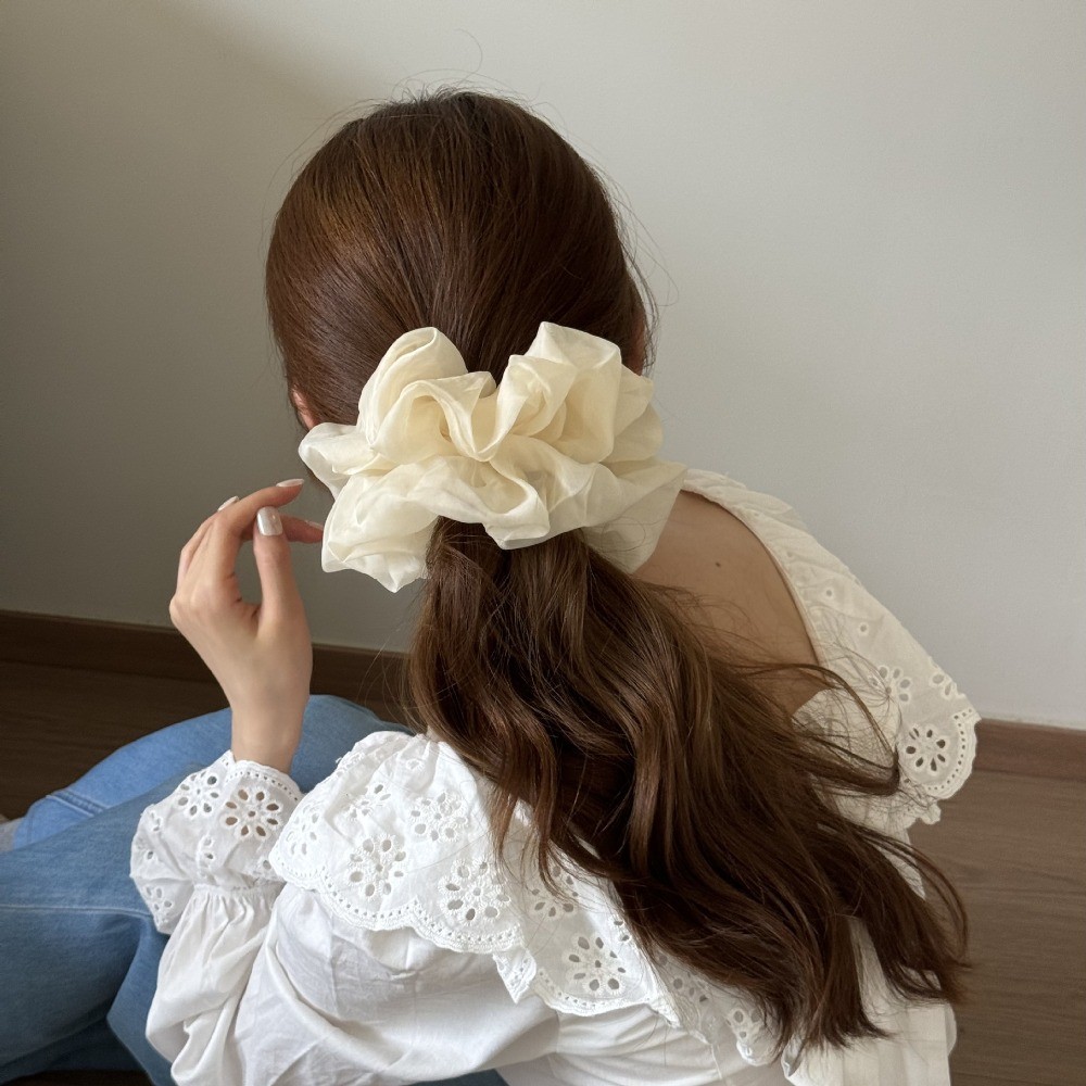 Hululu Scrunchy Tóc Kích Thước Lớn - Phong Cách Hàn Quốc & Pháp, Dây Cao Su Thời Trang cho Cô Gái