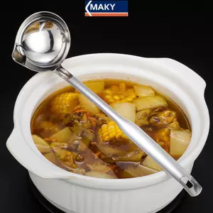 MAKY Thép Không Gỉ Rây Thìa Canh Rây Lọc Nhà Bếp Dầu Canh Chất Béo Tách Sữa Chua Dầu Skimmer Thìa Phụ Kiện Nhà Bếp VN