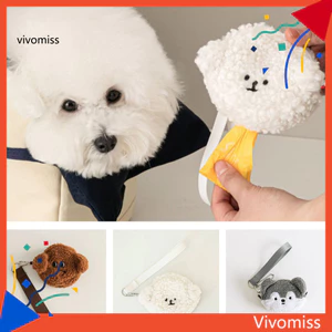 Hộp đựng túi đựng thức ăn cho chó hoạt hình dễ thương Hộp đựng đồ thải thú cưng sang trọng mềm mại có lỗ tròn – Di động hợp thời trang để đi bộ ngoài trời và túi treo du lịch