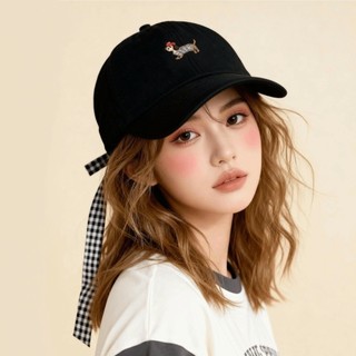 Mũ mỏ vịt OIWLSAX321, Mũ bóng chày thoáng khí thêu cho chó, Dây buộc nơ chống nắng thời trang Mũ chống nắng phong cách Hàn Quốc Xuân hè