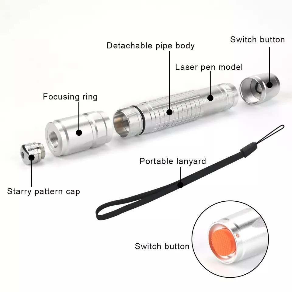 Đèn Laser 018 xài pin sạc lại chiếu xa nhiều hình (shop tặng kèm 5 đầu hình chiếu). laser
