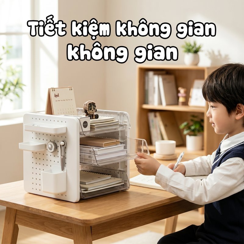 Giá để hồ sơ bàn làm việc nhiều lớp,hộp lưu trữ có bảng lỗ,dụng cụ văn phòng phẩm,sắp xếp gọn gàng