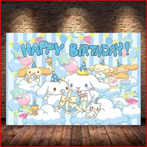 ST2 Sanrio Bố Trí Cinnamoroll Chủ Đề Hoạt Hình Kỷ Niệm Đảng Chụp Ảnh Phông Nền Vải Cảnh TS2