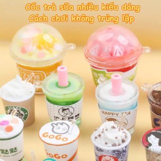 Bộ đồ chơi cốc trà sữa Mini DIY Handmade An toàn Chất liệu không độc hại Vai trò sáng tạo Chơi cho trẻ em 7-14