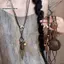 Nhíp cổ điển boho với kim loại và lông vũ, dây xích mặt dây chuyền handmade dành cho nữ