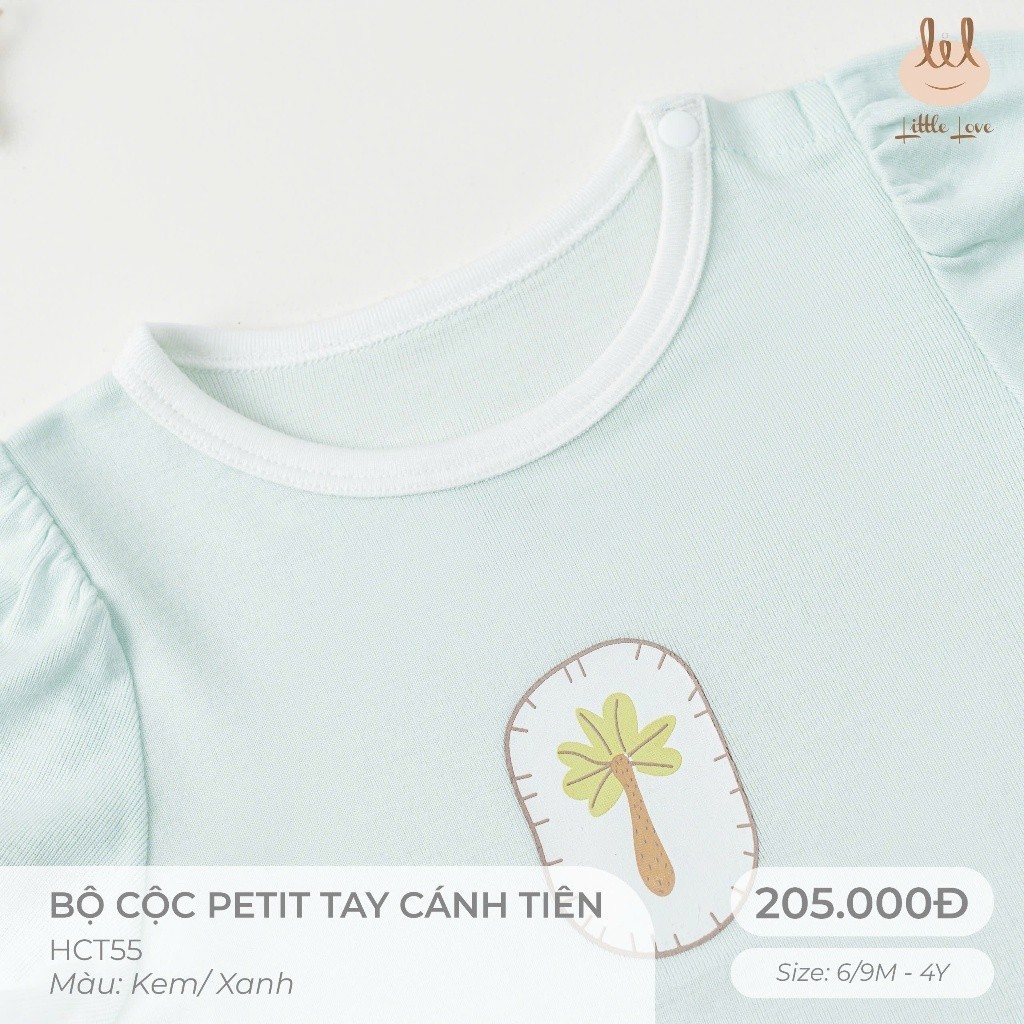 BỘ CỘC PETIT TAY CÁNH TIÊN[ SIÊU MỀM, MÁT, MỊN CO DÃN VÀ THẤM HÚT ] SZ 6M -4Y (HCT55)