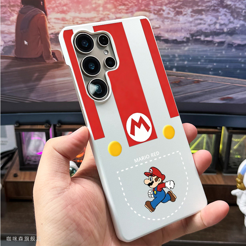 Ốp điện thoại cứng siêu mờ “Super Mario ” cho Samsung S26 Ultra S25 S24 Ultra S25FE S24 FE S23 Ultra S22 S21 S20 A55 A56 A17 A15 A26 / Vỏ chống vân tay