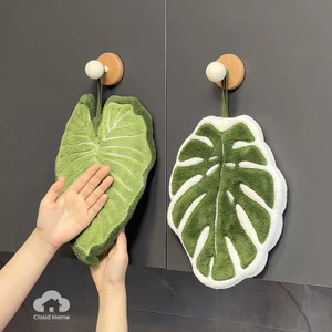🌤️COD🌤️Khăn Lau Tay Treo Tường Hình Lá Monstera Siêu Thấm, Khăn Lau Bếp Lau Tay Đa Năng Trang Trí