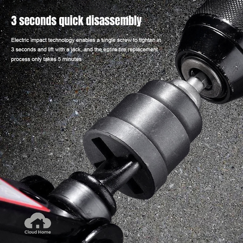 🌤️🌤️Cờ lê loại kéo, Kéo Jack Adapter Cross Jack Ổ Cắm Khoan Adapter Đính Kèm Chịu Lực Tự Động Sửa Chữa Phụ Kiện Xe Tải