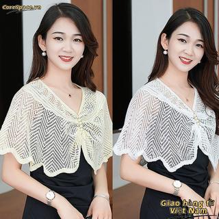 Khăn choàng Coresspace vải tuyn dệt kim nhiều màu thoáng khí, phù hợp làm áo khoác mỏng ngắn cho nữ