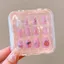 AFTEROF 12 Chiếc Trẻ Em Đeo Móng Tay, Nơ Anh Đào Hoạt Hình Bấm Móng Tay, Gel Thạch Dễ Thương Chống Thấm Nước Có Thể Tháo Rời Miếng Dán Móng Tay Dài Bé Gái Học Sinh
