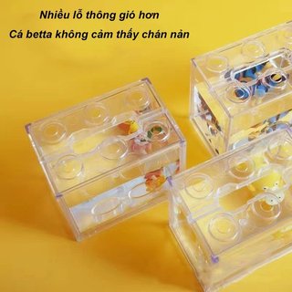 Mini Nhựa Cá Để Bàn Bể Cá ABS Chất Liệu Đèn LED Nhỏ Thú Cưng Trang Trí Nhà