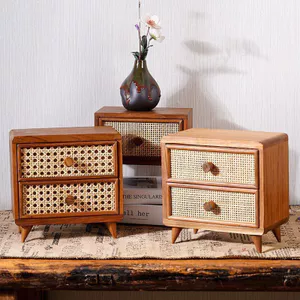 Hộp lưu trữ máy tính để bàn, Hộp lưu trữ trang trí bằng gỗ phong cách Trung Quốc, Tủ sắp xếp phòng ngủ phòng, Tủ lưu trữ gia đình cho bông tai và mặt nạ