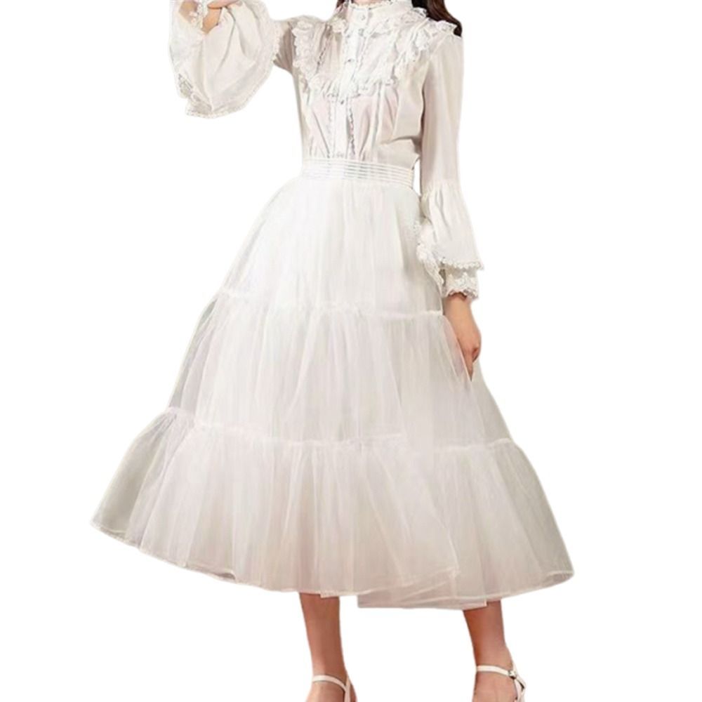 NICOLOO Petticoat, Gothic Không Có Vòng Underskirt Crinoline, Thời Trang Cosplay Trắng Thoáng Khí Bóng Áo Petticoats Váy Cưới