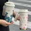 L Girls Thermos Cup 00616 / 500m / Cách nhiệt có giá trị cao 6-12 giờ / Ling Orchid Thép không gỉ Thermos Cup Văn phòng Cốc cà phê tiện dụng với cốc nước uống đôi