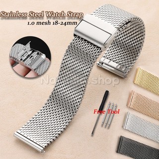 18-24mm 1.0 Lưới Milanese Thép Không Gỉ Dây Đeo Đồng Hồ Cho Doanh Nhân Kim Loại Dây Đeo Đồng Hồ Nam Nữ Vòng Tay Thay Thế