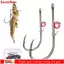 SAVORBOX 10 Chiếc Móc Mồi Tôm Sống, Pickerel Khoảng Cách Rộng Móc Cá Thép Carbon Cao, Thép Carbon Cao Bass Câu Cá Wacky Weedless Worm Fishing Hook Câu Cá Biển