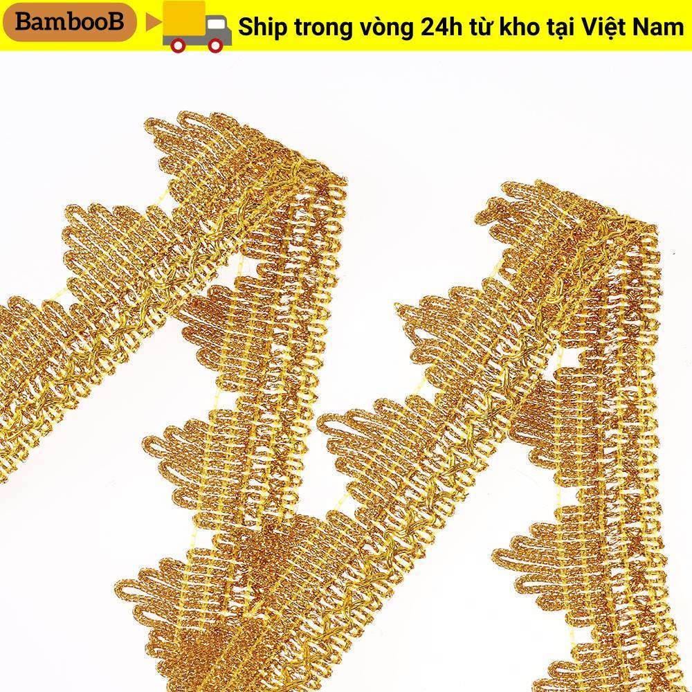 BAMBOOB 14 Sân Vàng Viền Ruy Băng, 4cm Polyester Ren Viền Ruy Băng, Vải Ren 1.6 Inch Vàng Trang Trí Viền Ruy Băng Trang Trí Nhà