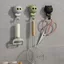 MARGREDY Blink Eyes Hook, Móc treo tường hình mèo hoạt hình động vật dễ thương, Đôi mắt nhấp nháy dễ thương Thiết kế sáng tạo Không có dấu hiệu Móc treo mũ không khoan
